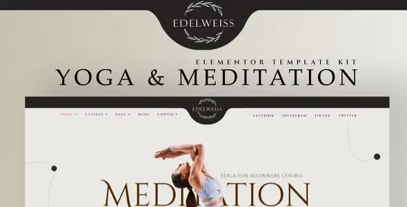 Edelweiss – Yoga & Meditation Elementor Template Kit